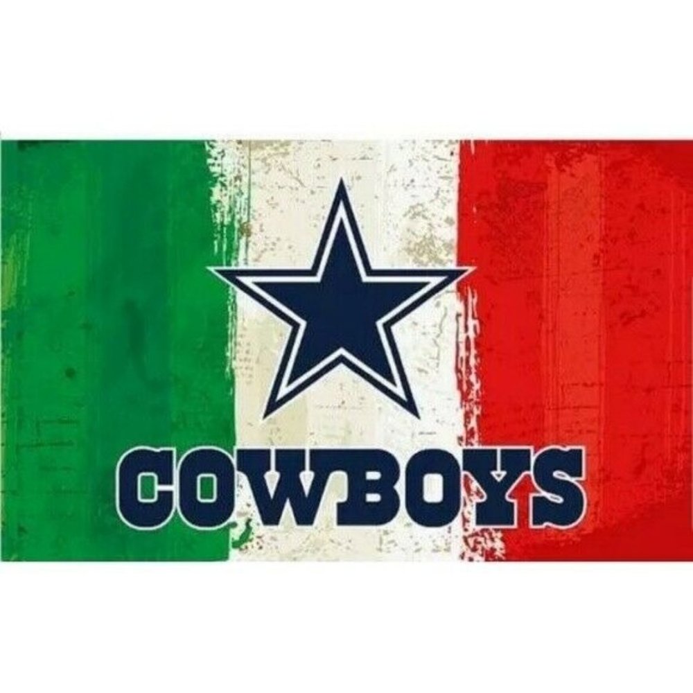 Dallas Cowboys Mexico Mexican Flag Banner New 3x5